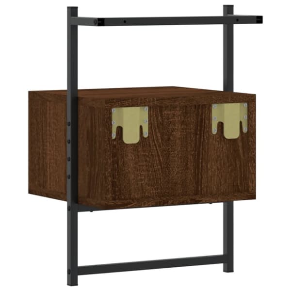 vidaXL Nattbord veggmontert 2 stk brun eik 35x30x51 cm konstruert tre