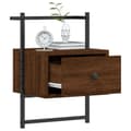 Miniatyrbilde 2 av 11: vidaXL Nattbord veggmontert 2 stk brun eik 35x30x51 cm konstruert tre