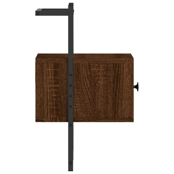 vidaXL sengeborde til væg 2 stk. 35x30x51 cm konstrueret træ brunt eg