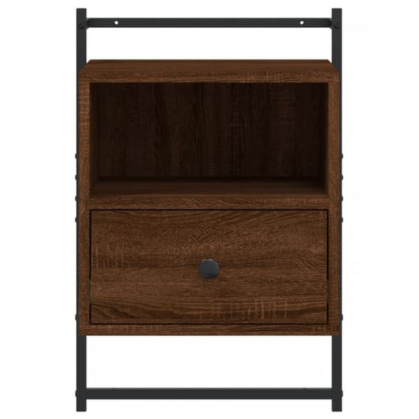 vidaXL Yöpöydät seinälle 2 kpl ruskea tammi 40x30x61 cm tekninen puu