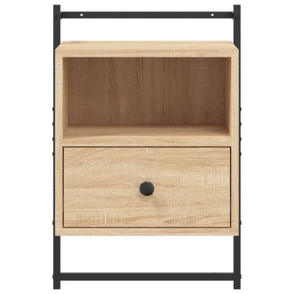 vidaXL væghængt sengebord 40x30x61 cm konstrueret træ sonoma-eg