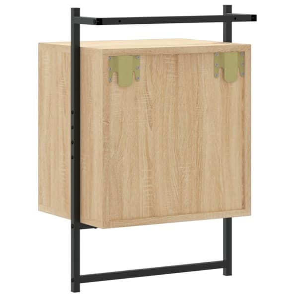 vidaXL væghængt sengebord 40x30x61 cm konstrueret træ sonoma-eg