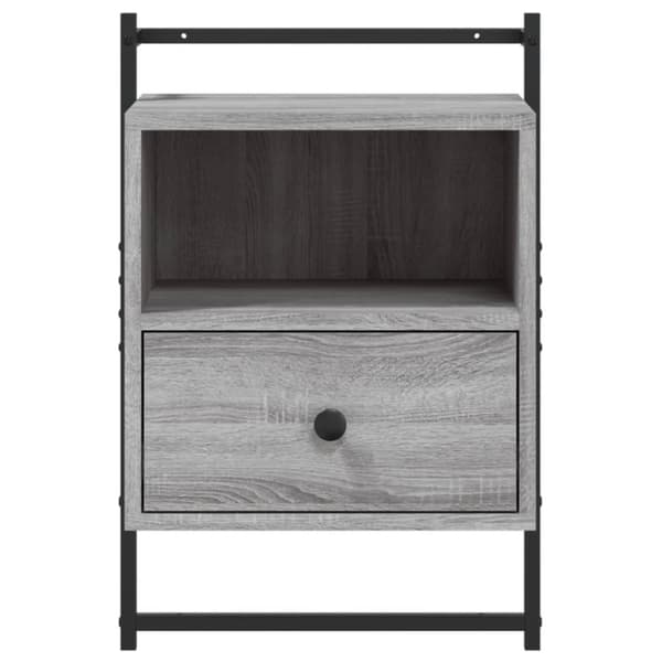 vidaXL Yöpöydät seinälle 2 kpl harmaa Sonoma 40x30x61 cm tekninen puu
