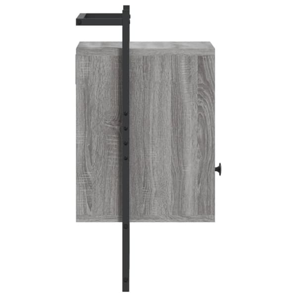 vidaXL Yöpöydät seinälle 2 kpl harmaa Sonoma 40x30x61 cm tekninen puu
