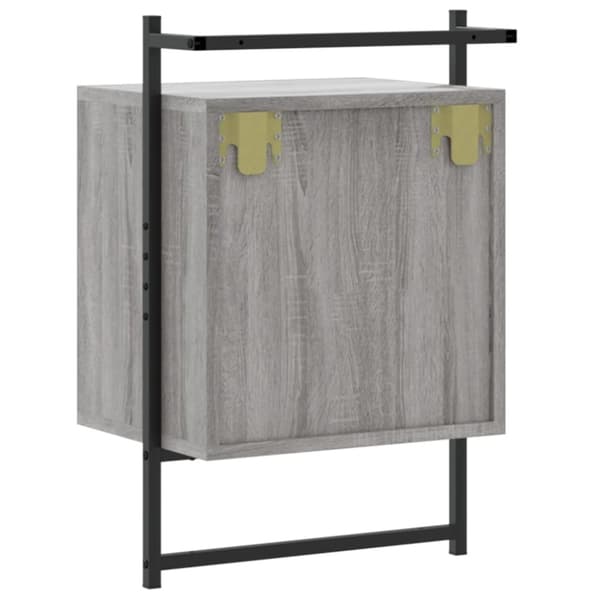 vidaXL Yöpöydät seinälle 2 kpl harmaa Sonoma 40x30x61 cm tekninen puu
