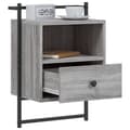 Miniatyrbilde 3 av 11: vidaXL Nattbord veggmontert 2 stk grå sonoma 40x30x61cm konstruert tre