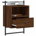 Miniatyrbilde 3 av 10: vidaXL Nattbord veggmontert brun eik 40x30x61 cm konstruert tre