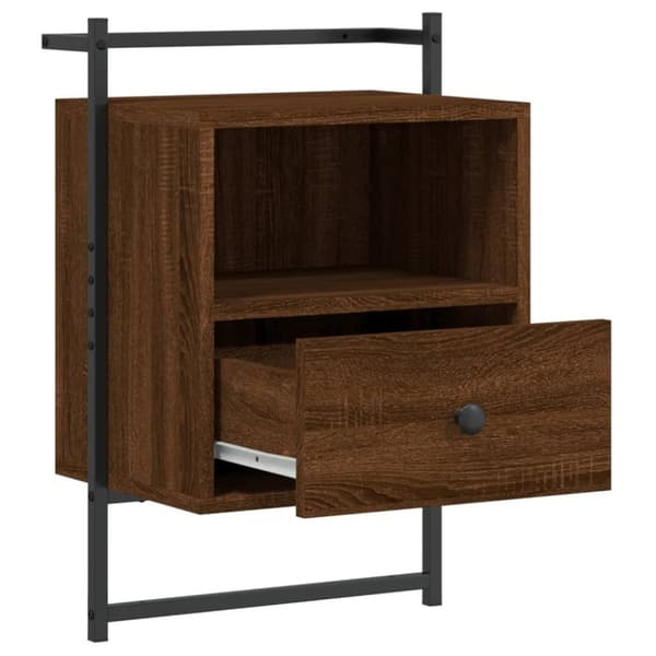 vidaXL Nattbord veggmontert brun eik 40x30x61 cm konstruert tre