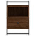 Miniatyrbilde 5 av 10: vidaXL Nattbord veggmontert brun eik 40x30x61 cm konstruert tre