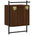 Miniatyrbilde 7 av 10: vidaXL Nattbord veggmontert brun eik 40x30x61 cm konstruert tre