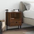 Miniatyrbilde 10 av 10: vidaXL Nattbord veggmontert brun eik 40x30x61 cm konstruert tre