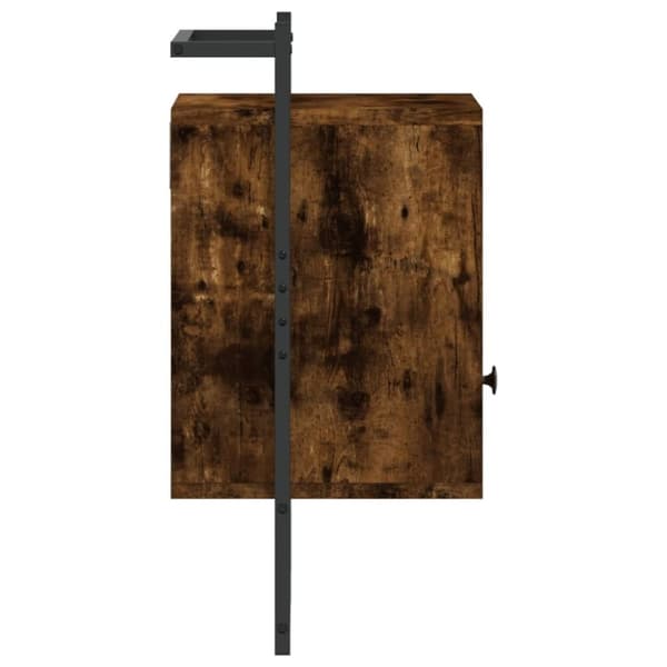 vidaXL Nattbord veggmontert røkt eik 40x30x61 cm konstruert tre