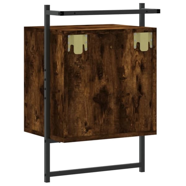 vidaXL Nattbord veggmontert røkt eik 40x30x61 cm konstruert tre
