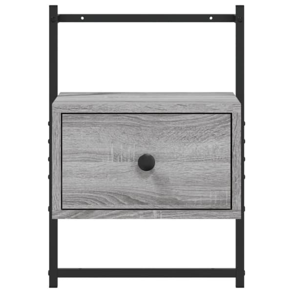 vidaXL Nattbord veggmontert grå sonoma 35x30x51 cm konstruert tre