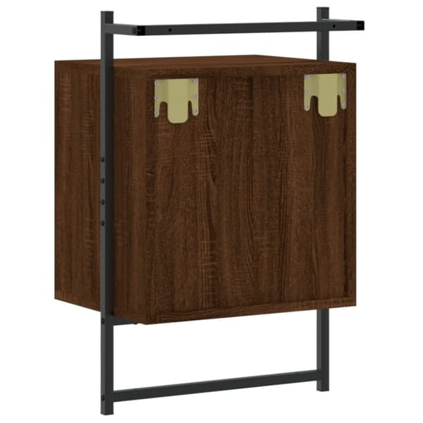 vidaXL væghængt sengebord 40x30x61 cm konstrueret træ brunt egetræ