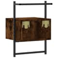 Miniatyrbilde 7 av 11: vidaXL Nattbord veggmontert 2 stk røkt eik 35x30x51 cm konstruert tre