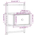 Miniatyrbilde 10 av 11: vidaXL Nattbord veggmontert 2 stk røkt eik 35x30x51 cm konstruert tre