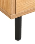 Miniatyrbilde 9 av 10: Nattbord Lyst tre Sponplate Svarte metallben 1 skuff Minimalistisk Moderne Soverom Oppbevaring