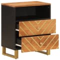 Miniatyrbilde 3 av 11: vidaXL Nattbord brun og svart 50x33x60 cm heltre mango