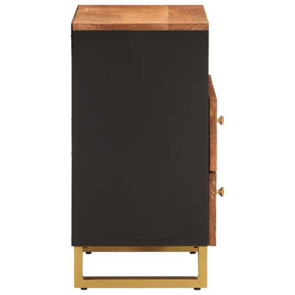 vidaXL sengebord 50x33x60 cm massivt mangotræ brun og sort