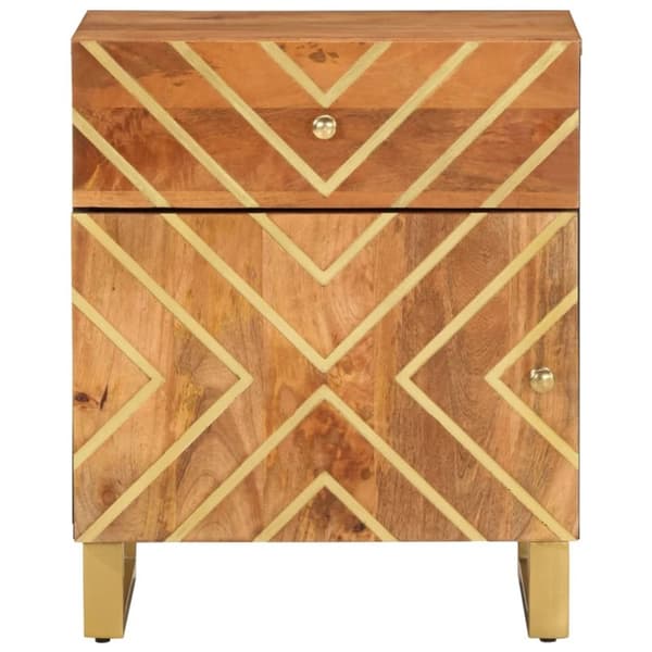 vidaXL Nattbord brun og svart 50x33x60 cm heltre mango