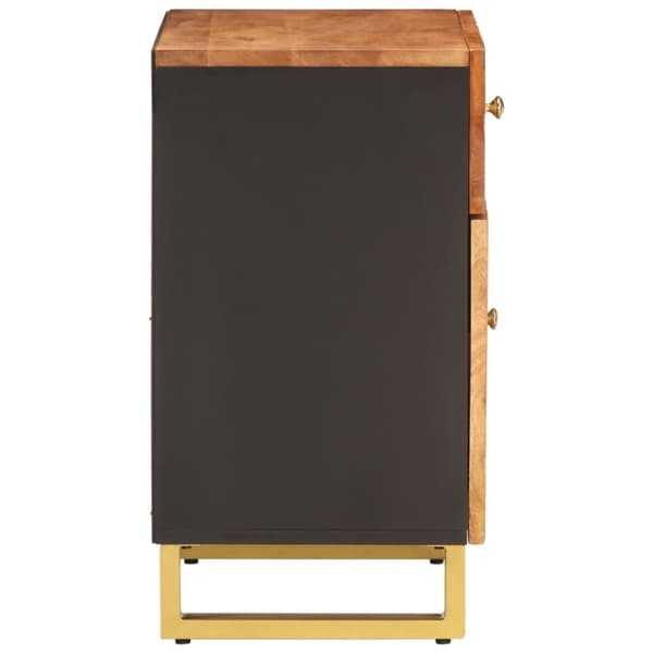 vidaXL Nattbord brun og svart 50x33x60 cm heltre mango