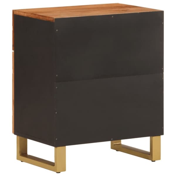 vidaXL Nattbord brun og svart 50x33x60 cm heltre mango