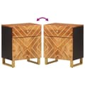Miniatyrbilde 7 av 11: vidaXL Nattbord brun og svart 50x33x60 cm heltre mango