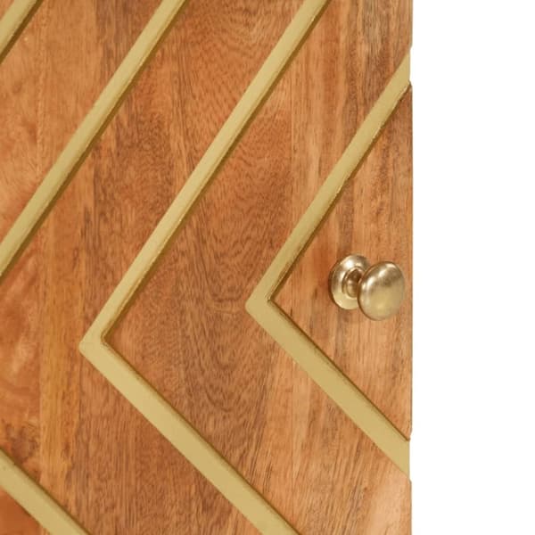 vidaXL Nattbord brun og svart 50x33x60 cm heltre mango
