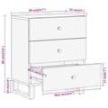 Miniatyrbillede 11 af 11: vidaXL sengebord 50x33x60 cm massivt mangotræ brun og sort