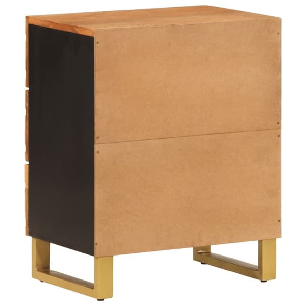 vidaXL Sängbord brun och svart 50x33x60 cm massivt mangoträ