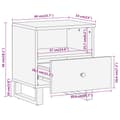 Miniatyrbillede 11 af 11: vidaXL sengebord massivt mangotræ brun og sort