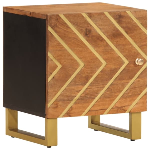 vidaXL Nattbord 2 stk brun og svart heltre mango