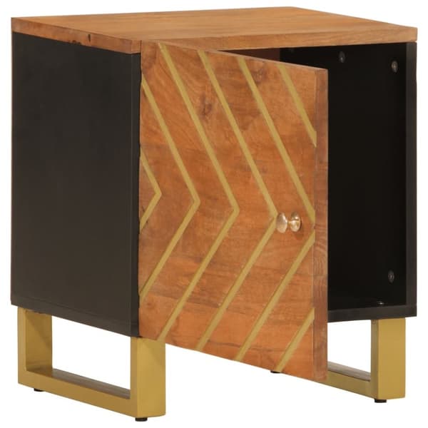 vidaXL Nattbord 2 stk brun og svart heltre mango