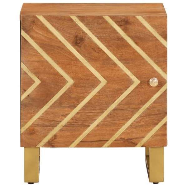 vidaXL Nattbord 2 stk brun og svart heltre mango