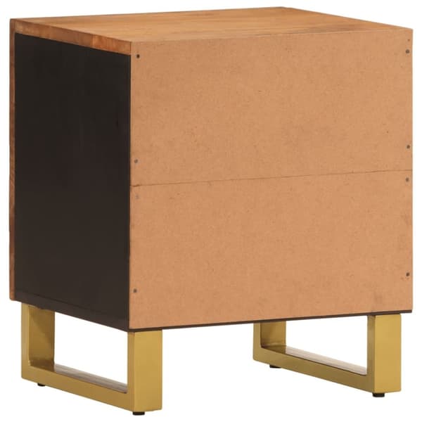 vidaXL Nattbord 2 stk brun og svart heltre mango