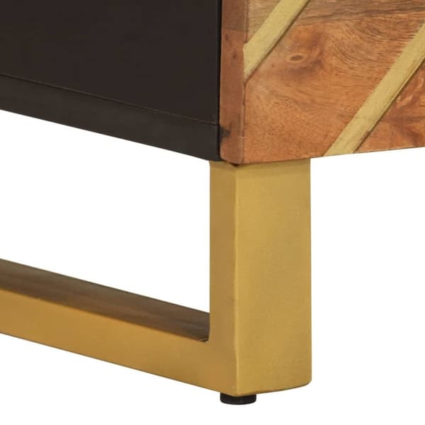 vidaXL Nattbord 2 stk brun og svart heltre mango