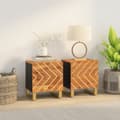 Miniatyrbilde 2 av 11: vidaXL Nattbord 2 stk brun og svart heltre mango