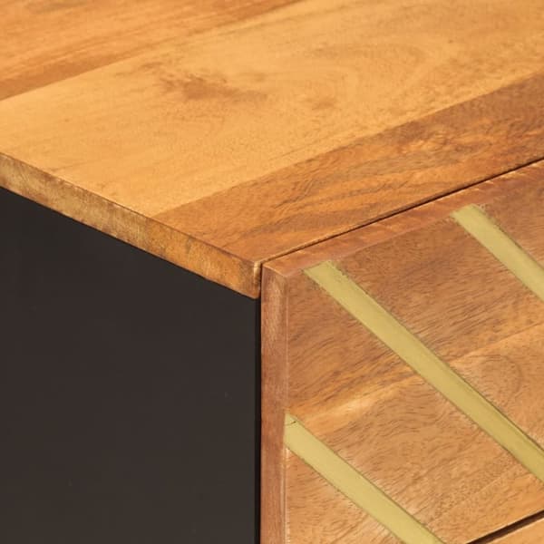 vidaXL Nattbord brun og svart 50x33x60 cm heltre mango