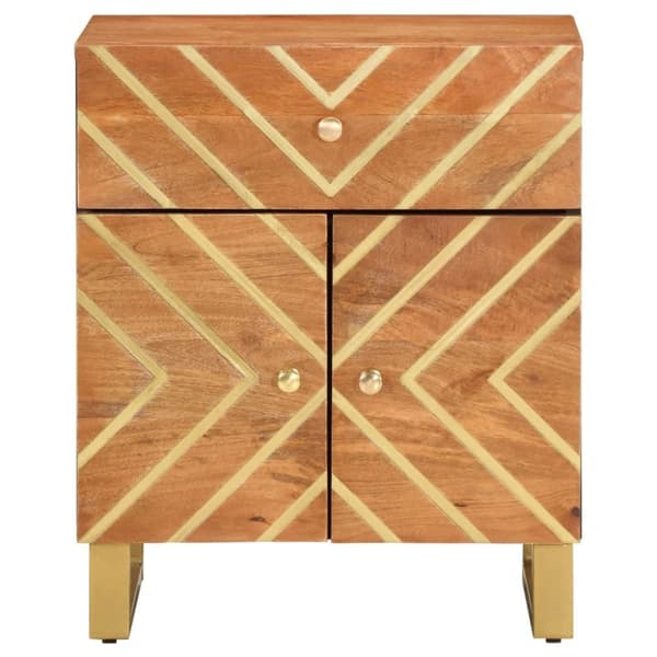 vidaXL Yöpöytä ruskea ja musta 50x33x60 cm täysi mangopuu