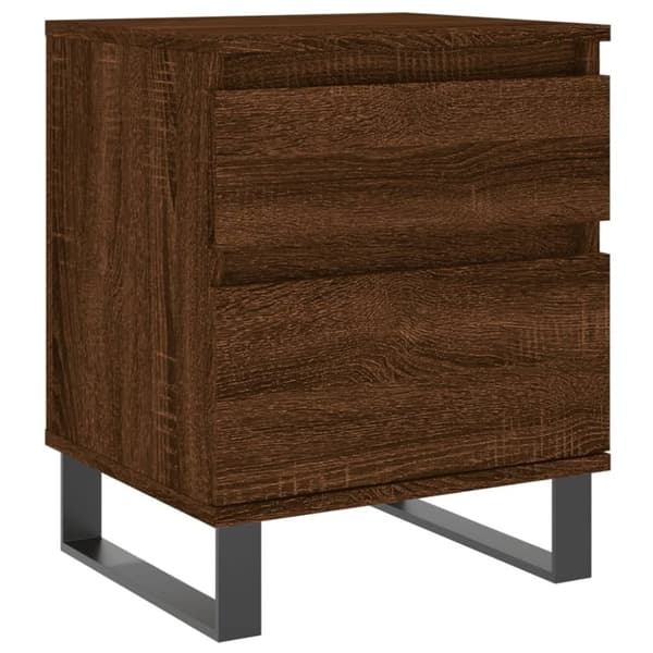 vidaXL Nattbord 2 stk brun eik 40x35x50 cm konstruert tre
