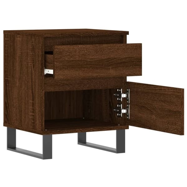 vidaXL Nattbord 2 stk brun eik 40x35x50 cm konstruert tre