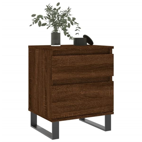 vidaXL Nattbord 2 stk brun eik 40x35x50 cm konstruert tre