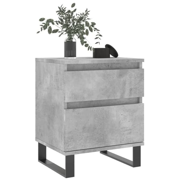 vidaXL Nattbord 2 stk betonggrå 40x35x50 cm konstruert tre