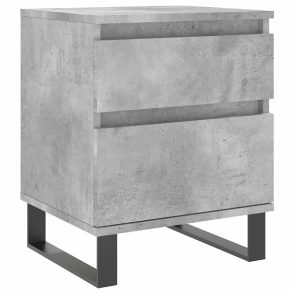 vidaXL sengeborde 2 stk. 40x35x50 cm konstrueret træ betongrå