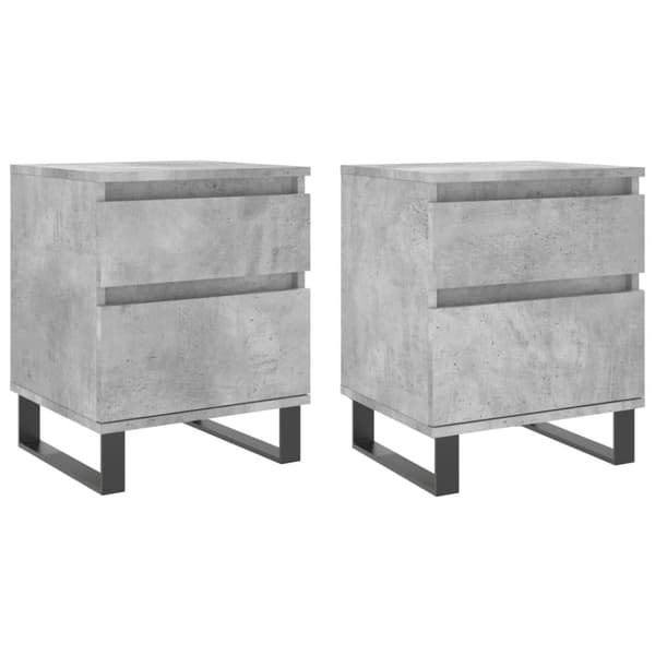 vidaXL sengeborde 2 stk. 40x35x50 cm konstrueret træ betongrå