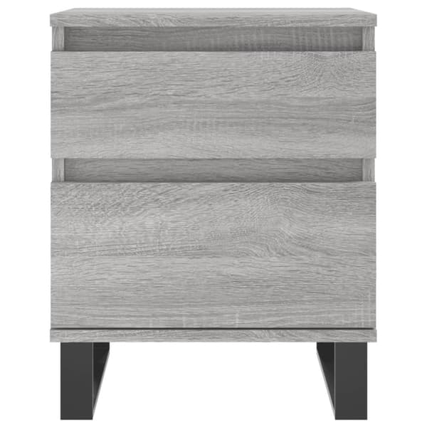 vidaXL sengeborde 2 stk. 40x35x50 cm konstrueret træ grå sonoma-eg
