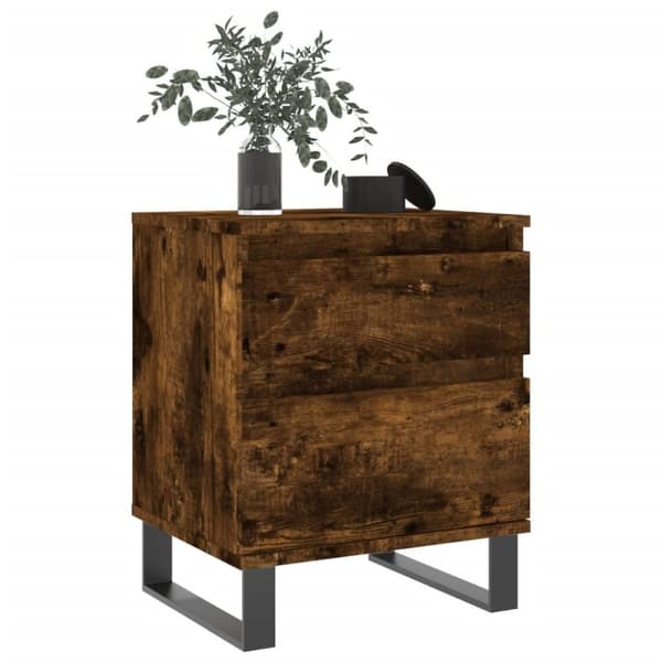 vidaXL Nattbord 2 stk røkt eik 40x35x50 cm konstruert tre