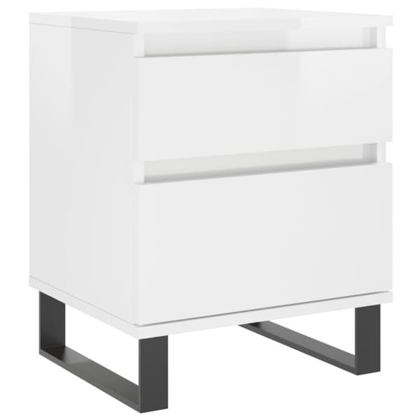vidaXL Sängbord 2 st vit högglans 40x35x50 cm konstruerat trä