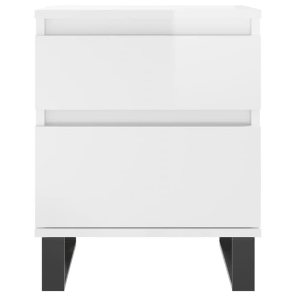 vidaXL Sängbord 2 st vit högglans 40x35x50 cm konstruerat trä